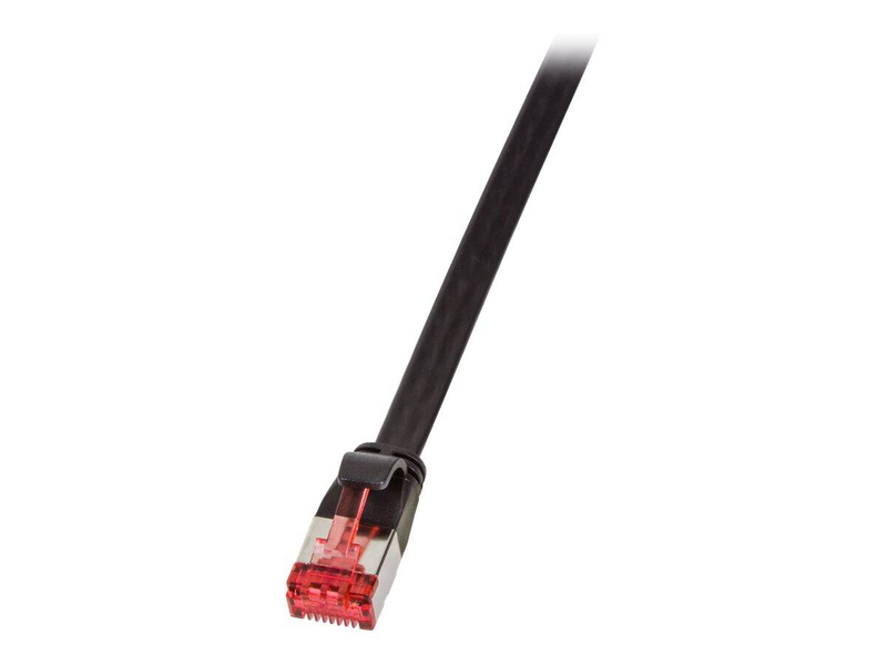 Logilink slimline - patch cable - rj-45 (m) to rj-45 (m) - 3 m - u/ftp, pimf - cat 6 - molded, snagless, flat - black-null