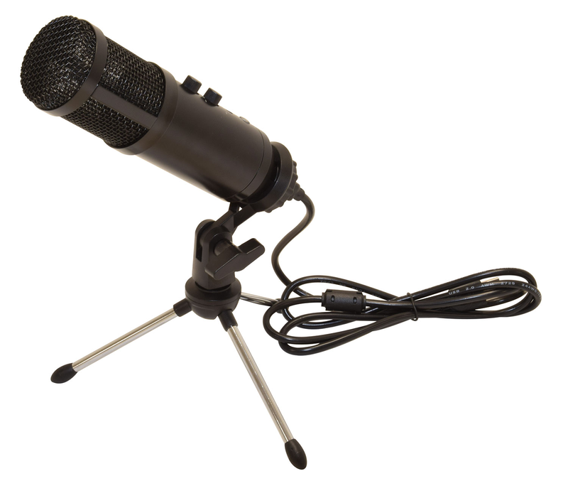 Citronic cu-pod USB podcast mic with stand 173.632uk &bull;studio style condenser microphone for podcasting and vocal recording. "&bull;built-in echo effect for vocals &bull;supplied with clamp for standard mic stands &bull;supplied with mini folding tripod stand &bull;headphone output for monitoring &bull;supplied with foam pop filter"-null