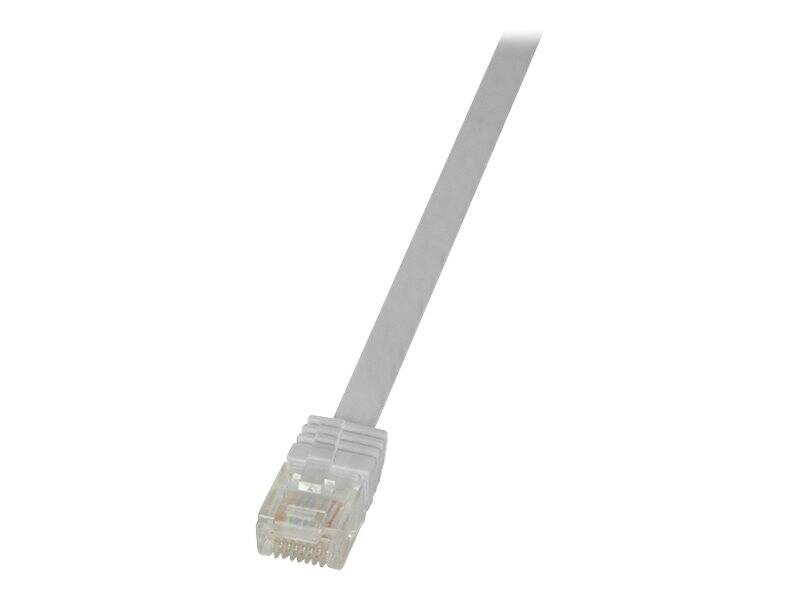Logilink slimline - patch cable - rj-45 (m) to rj-45 (m) - 7.5 m - utp - cat 6 - flat - white-null