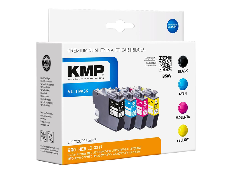Kmp multipack b58v - 4-pack - black, yellow, cyan, magenta - compatible - ink cartridge - for brother mfc-j5330, j5335, j5730, j5930, j6530, j6935; business smart pro mfc-j6930, , medium-null