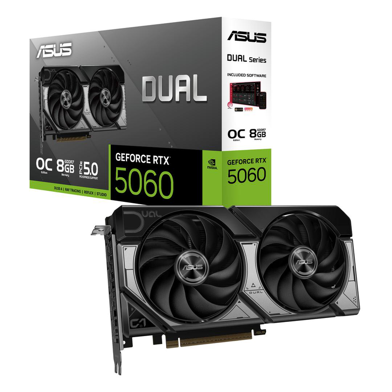 Asus dual geforce RTX 5060 oc edition 8GB gddr7 graphics card, , medium-null