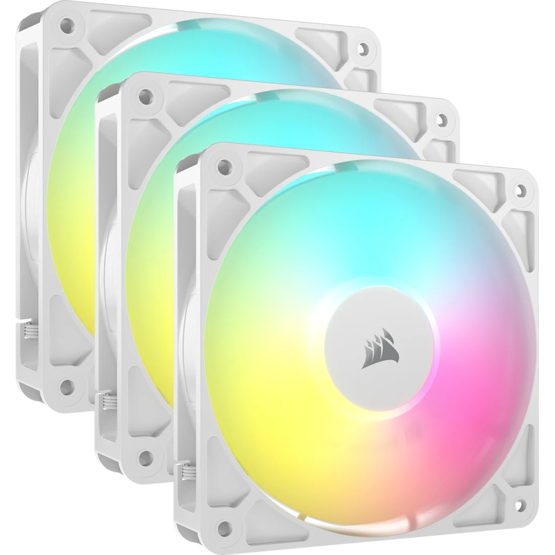 Corsair rs120 argb 120mm pwm fan triple pack white (co-9050185-ww)-null