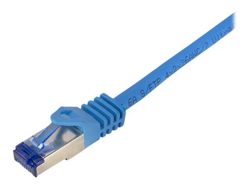 Logilink professional ultraflex - patch cable - rj-45 (m) to rj-45 (m) - 0.25 m - 6 mm - s/ftp - cat 7 (cable) / cat 6a (connectors) - halogen-free, molded, snagless - blue, ral 5015-null
