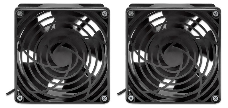 Intellinet - rack roof fan - for network cabinet (wall distributor) - wall rack cabinet mountable - black - 19" (pack of 2), , medium-null