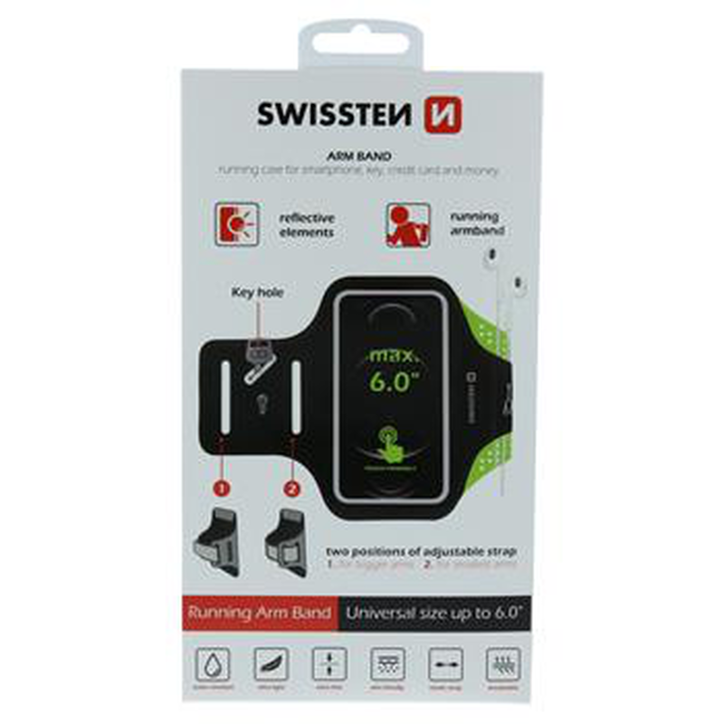 Swissten armband case size 6.0 black-null