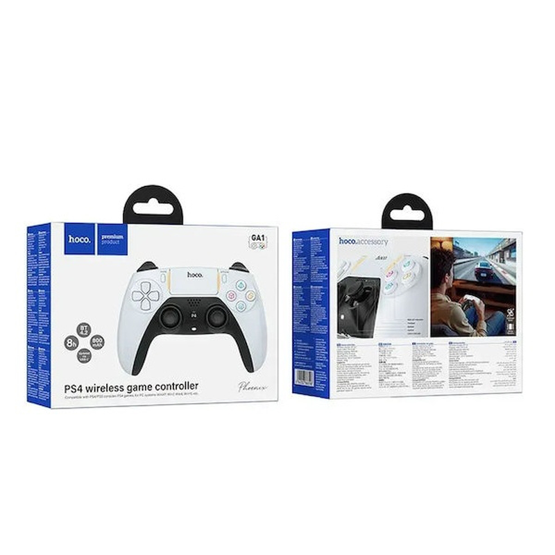 Hoco ga1 phoenix ps4 wireless game controller white, , medium-null