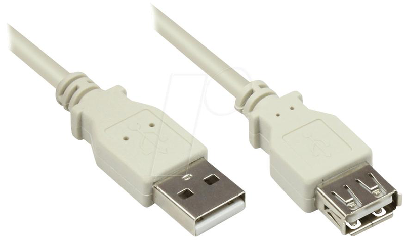 Alcasa 2511-of2 / 1.8 m / USB a / USB a / USB 2.0 / male/female / white-null