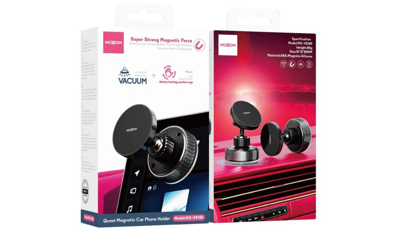 Magnetic car phone holder with vacuum suction &ndash; 360&deg; adjustable dashboard mount, , medium-null
