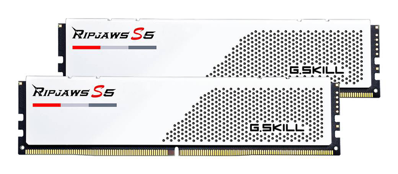 G.skill ripjaws s5 white 48GB (2x24GB) ddr5-6000 cl30 intel xmp 1.35v desktop memory kit f5-6000j3036f24gx2-rs5w-null