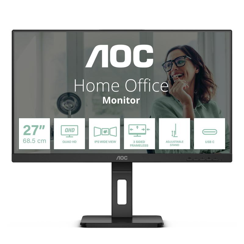 Aoc q27p3cv 27" monitor ips 75hz qhd 2560x1440-null