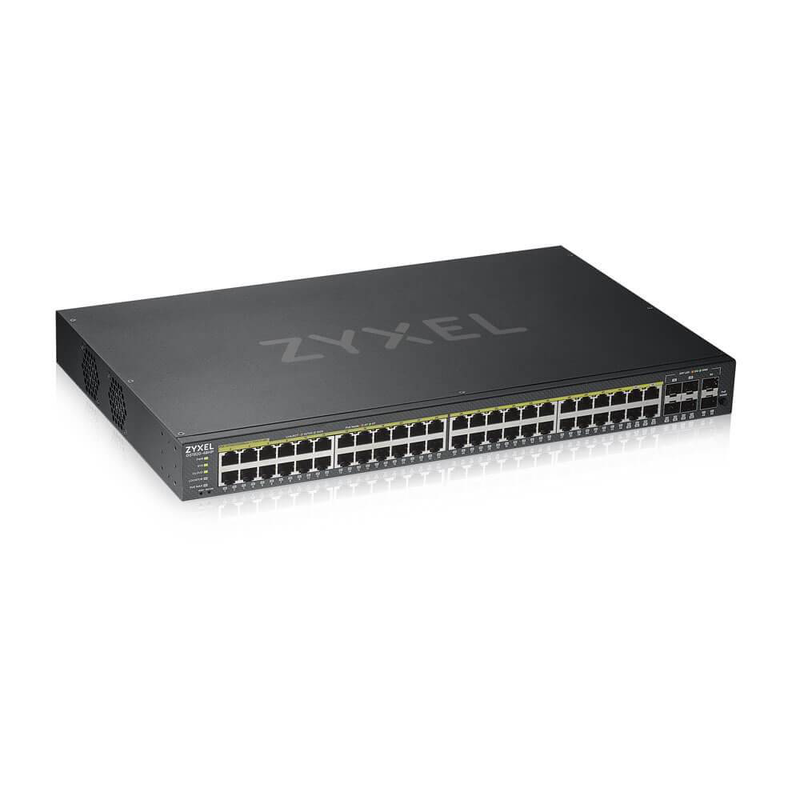 Zyxel gs1920-48hpv2 52-port smart managed poe+ switch 48x gigabit + 4x combo 600w nebulaflex-null