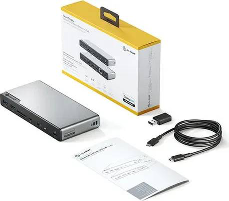 Alogic dv4 universal quad display docking station 3x HDMI displayport displaylink 85w pd sd reader gbe ducdv4-null