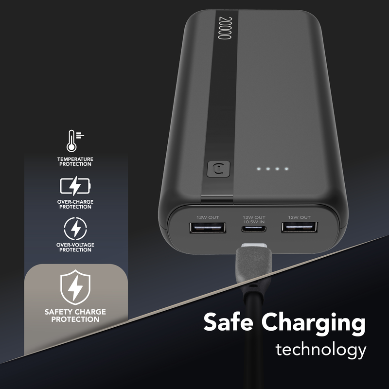 Cellularline power bank 20000mAh 12w &mu;&epsilon; 2 &theta;ύ&rho;&epsilon;&sigmaf;-null