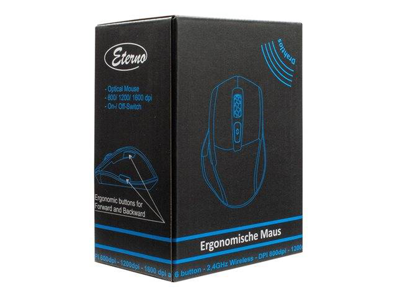 Eterno m-230 / mouse / ergonomic / optical / 6 buttons / wireless / 2.4 GHz / USB wireless receiver / retail, , medium-null