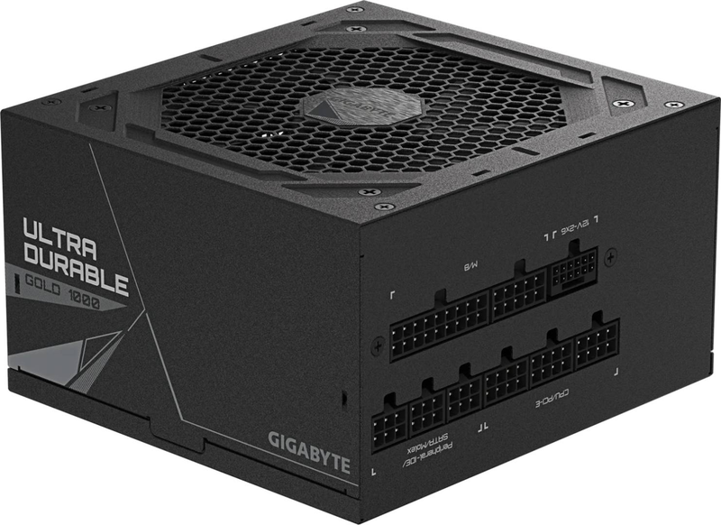 Gigabyte ud1000gm pg5 v2 1000w atx 3.1 psu 80+ gold cybenetics platinum fully modular pcie 5.1 12v-2x6 black-null