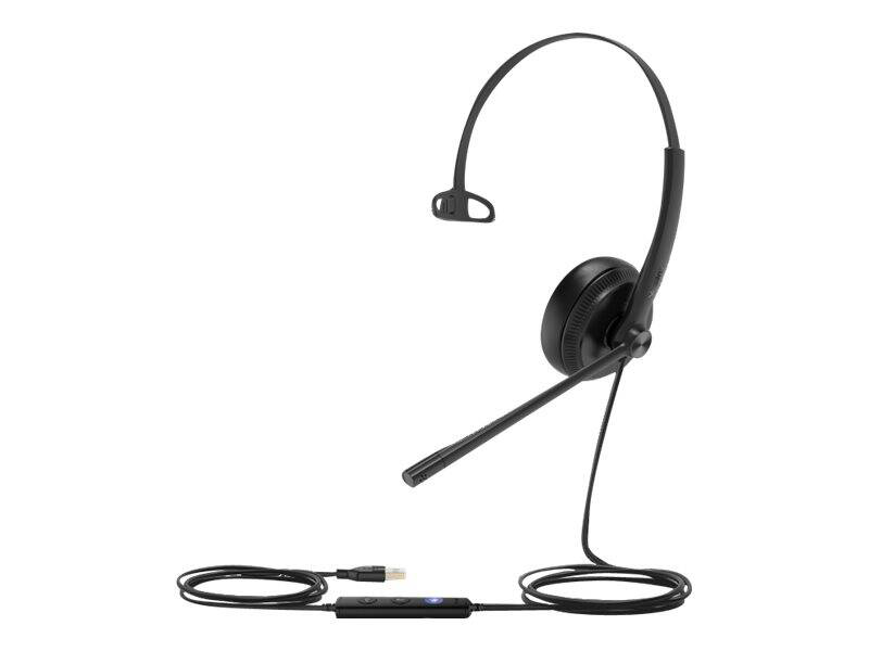 Yealink uh34 mono wired USB-a headset 1308014, on-ear, noise-cancelling mic, busylight, teams certified, black-null