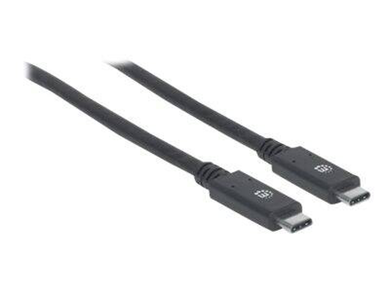 Manhattan USB-c to USB-c cable, 2m, male to male, black, 5GBps (USB 3.2 Gen1 aka USB 3.0), 3a (fast charging),-null