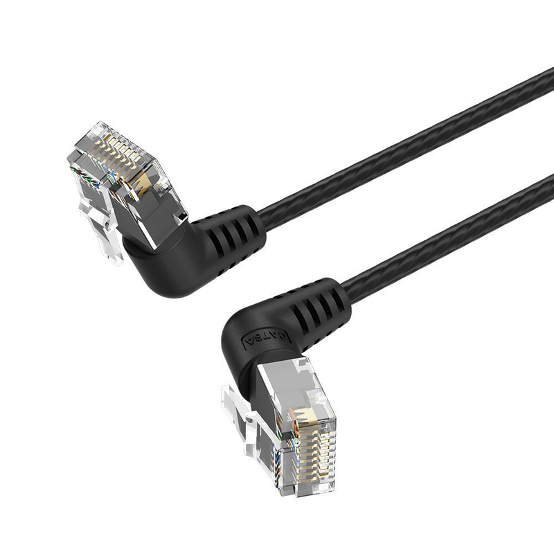 Vention network cable cat6a utp rotate right angle slim 3.0m black ibobi, , medium-null