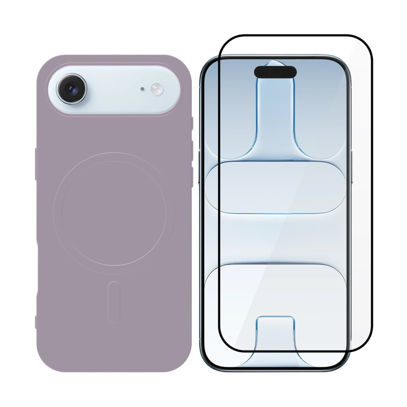 iPhone 17 Air MagSafe silicone case & full face glass purple set &theta;ή&kappa;&eta; &kappa;&iota;&nu;&eta;&tau;&omicron;ύ &-null