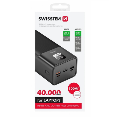 Swissten power line 40000mAh 100w powerbank black