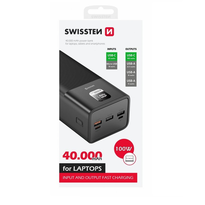 Swissten power line 40000mAh 100w powerbank black, , medium