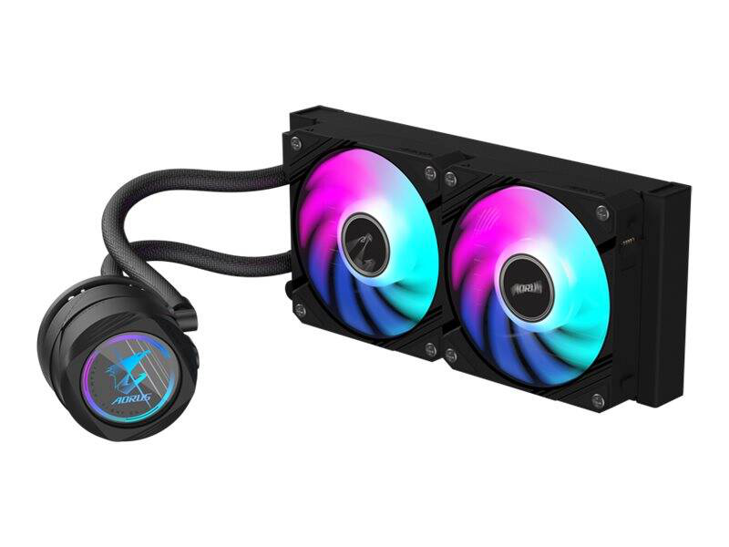 Gigabyte aorus waterforce II 240 black argb liquid CPU cooler 240mm aio lcd display dual 120mm fans-null