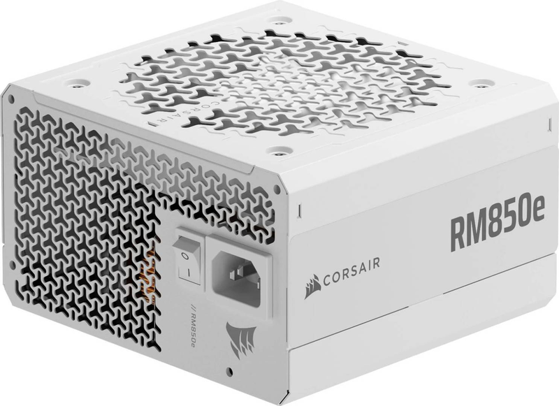 Corsair rm850e rme series 850w atx 3.1 psu 80+ gold cybenetics gold fully modular pcie 5.1 12v-2x6 white-null