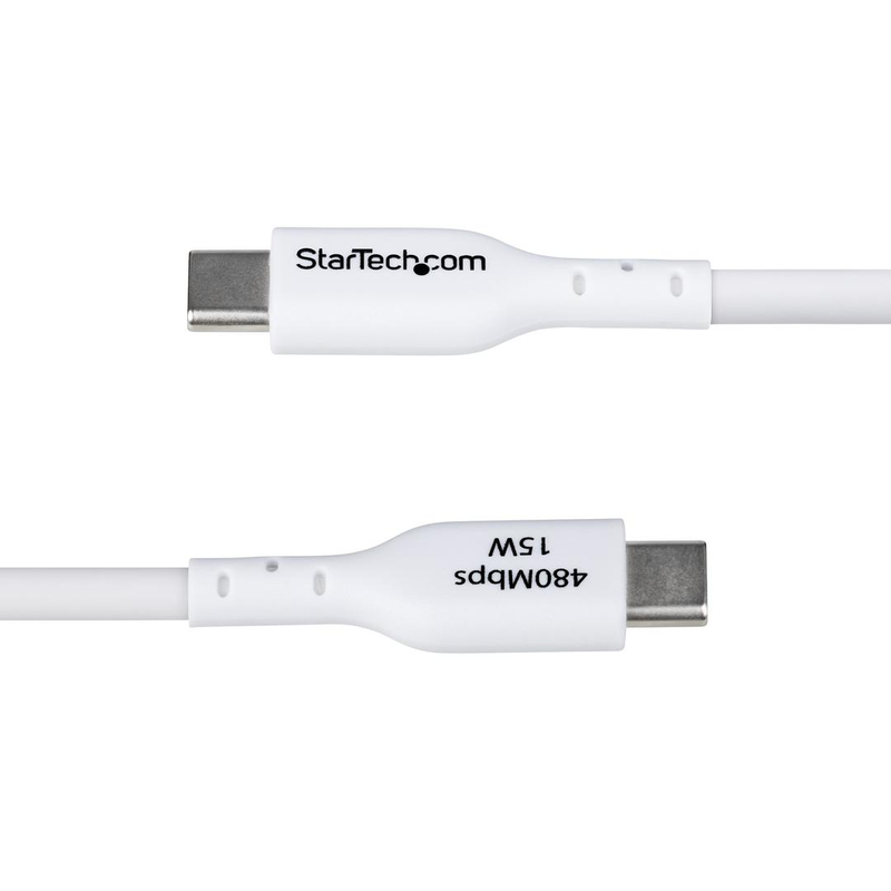 Startech.com 3m (9.8ft) white USB-a to USB-c charging cable/cord, m/m / USB cable / USB (m) to 24 pin USB-c (m) / USB 2.0 / 3 a / 3 m / charge and sync, halogen-free, passive, USB fast charge (15w) / white-null