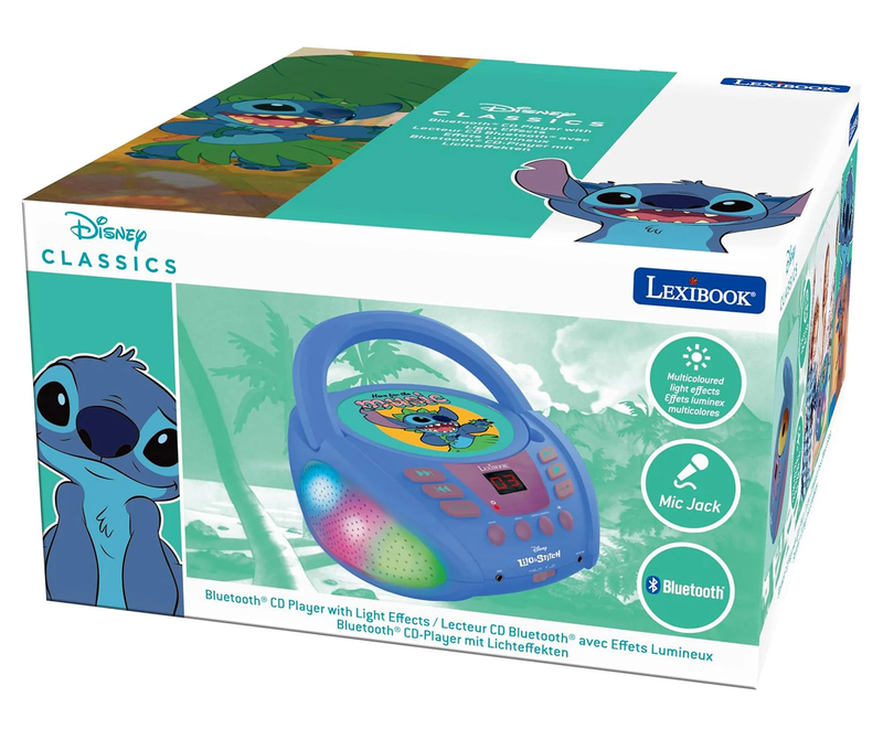 Disney stitch bluetooth cd player with lights, , medium-null