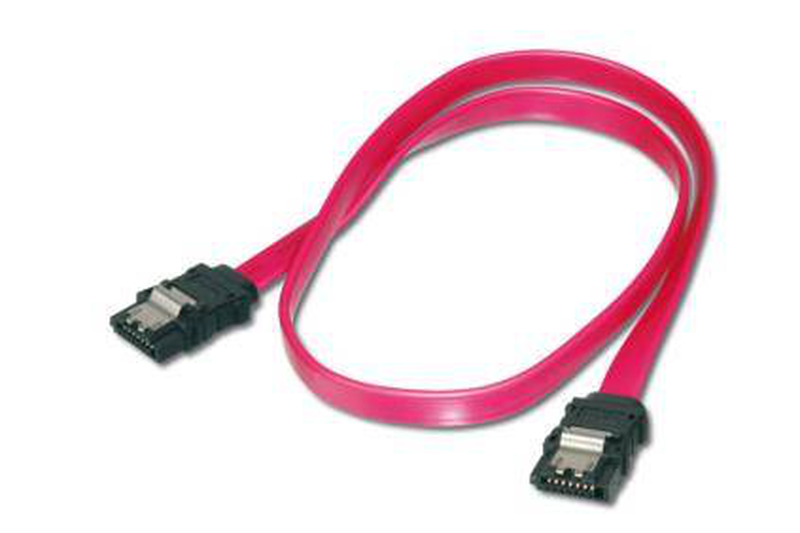 Assmann / sata cable / serial ata 150/300/600 / sata to sata / 30 cm / latched, molded, flat / red, , medium-null