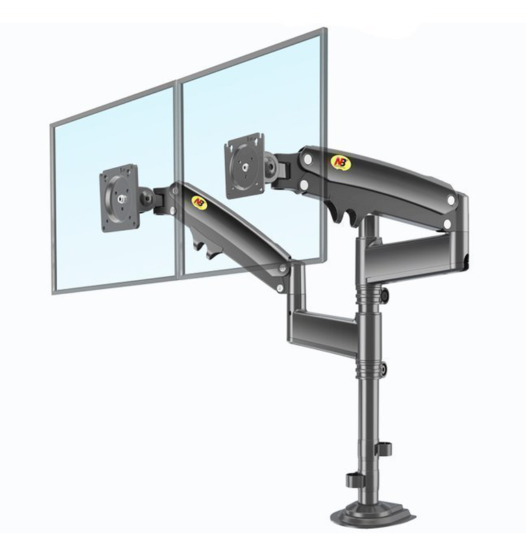 Product image: Nbmounts h180 desktop twin monitor mount black, , medium-null