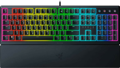 Razer ornata v3 gaming keyboard low profile mecha membrane switches split resist rgb gr, Black, medium