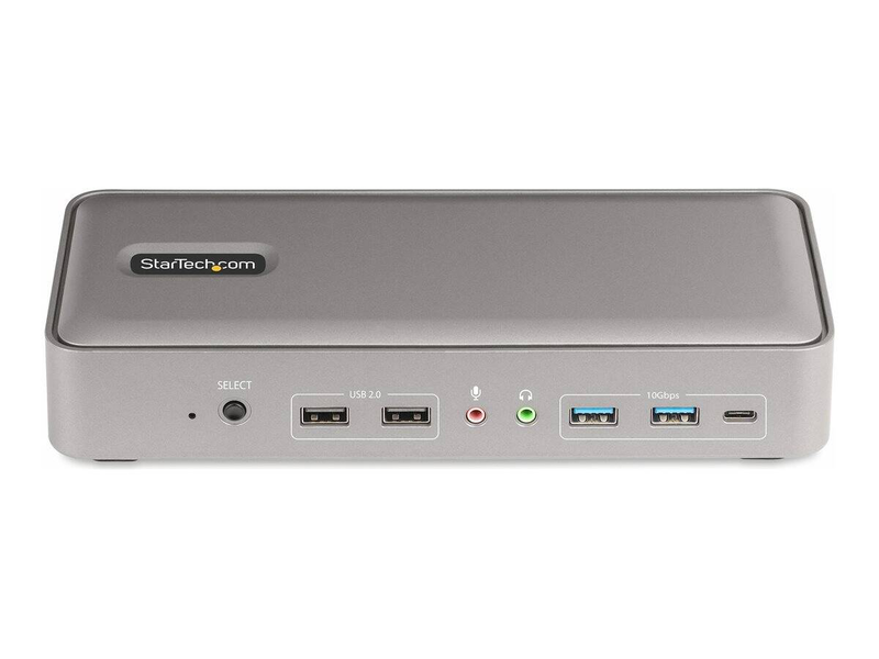 Startech dual-laptop USB-c kvm docking station 129ue, dual 4k60 displayport, 5-port USB, gbe, 90w/45w pd-null