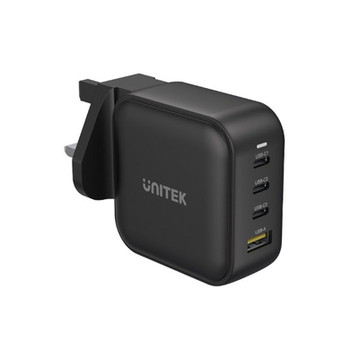 Unitek 100w 4in1 gan multiplug charger black