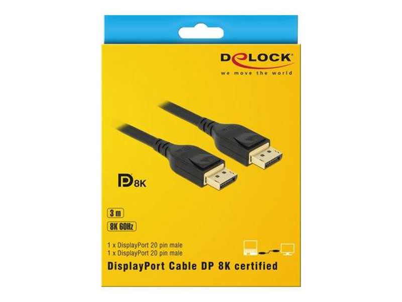 Delock / displayport cable m-m / 1.4 / 3m / 8k / black, , medium-null