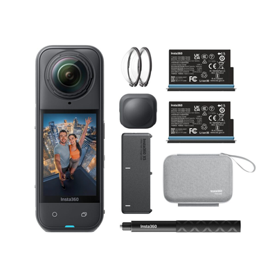Insta360 x5 360 action camera 8k insta360 x5 8k triple ai chip action camera essentials bundle, Black, medium