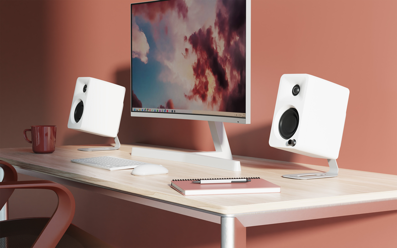 Kanto ora 100w powered reference desktop speakers with USB-c input and bluetooth - matte white, pair-null