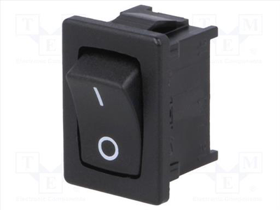 Rocker switch off-on 10a/250vac black, , medium