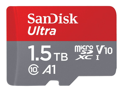 1.5TB micro sd memory card sandisk ultra v30 150mb/s read/ with adaptor (sdsquac-1t50-gn6ma), , medium