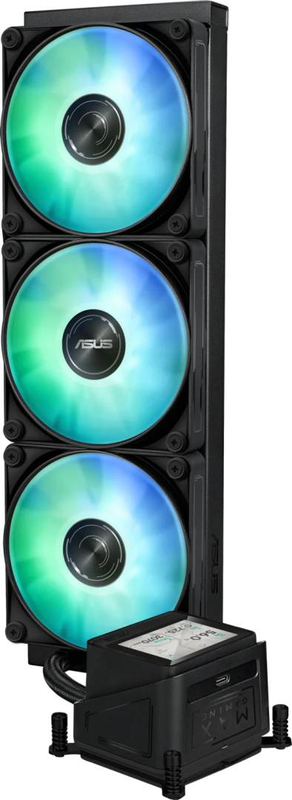 Asus max gaming lc 360 argb lcd 360mm aio liquid CPU cooler with 2.4in lcd and triple 120mm pwm fans black-null