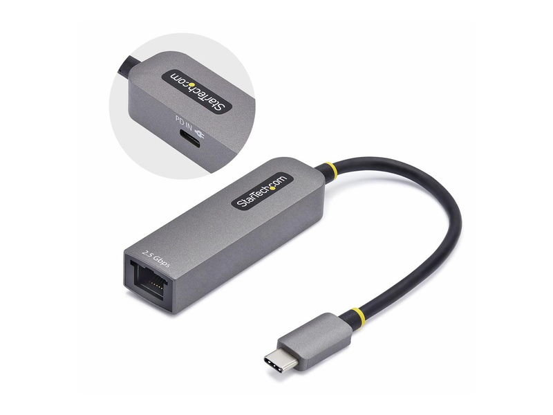 Startech.com 2.5GBe USB-c to ethernet adapter - network adapter - USB-c 3.2 Gen 1 / thunderbolt 3 - 10m/100m/1g/2.5 gigabit ethernet + USB-c 3.2 Gen 1 - space grey-null