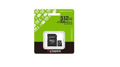 Kingston msdxc canvas select plus 512GB memory card + adapter sdcs3/512GB, , medium
