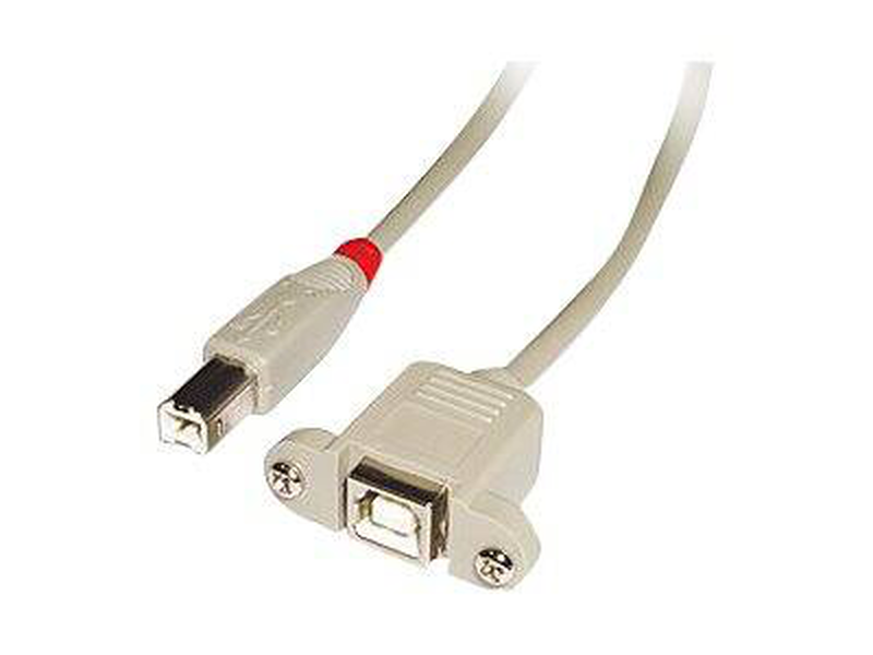 Lindy / USB extension cable / USB type b (m) to USB type b (f) / USB 2.0 / 1 m / light grey-null
