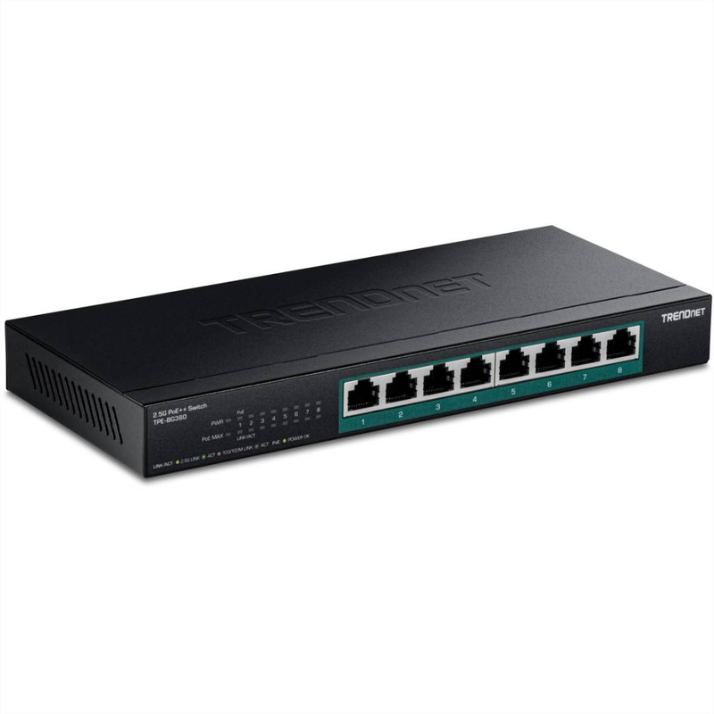 Trendnet tpe-bg380 8-port 2.5G poe++ switch | 230w poe, , medium-null