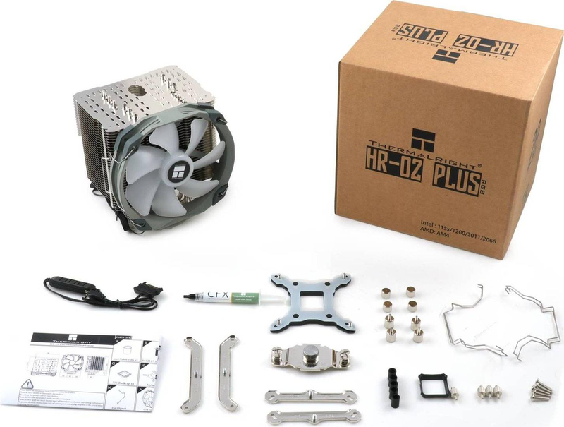 Thermalright hr-02 plus tower Air CPU cooler 6 heat pipes 140mm argb fan nickel-plated copper base silver-null