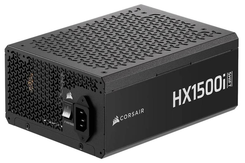 Corsair hx1500i shift 1500w atx 3.1 psu 80+ platinum cybenetics fully modular side-connectors icue 12v-2x6 black-null