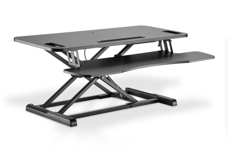Digitus ergonomic workspace riser | sit-stand desktop converter | 95 x 61 cm | keyboard tray | black, , medium-null