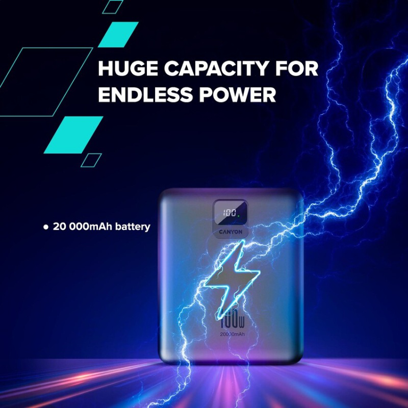 Canyon power bank 20000mAh 100w - grey, , medium image number null