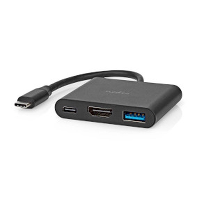 USB multi-port adapter USB 3.2 Gen 1 USB-c male HDMI output / USB-a female / USB-c female, , medium