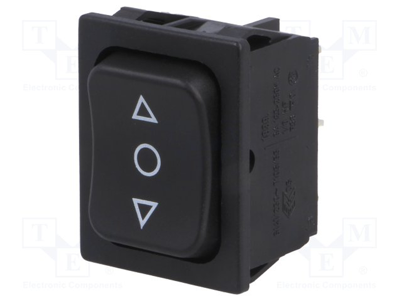 Rocker switch on-off-on return 6a/250vac, , medium-null